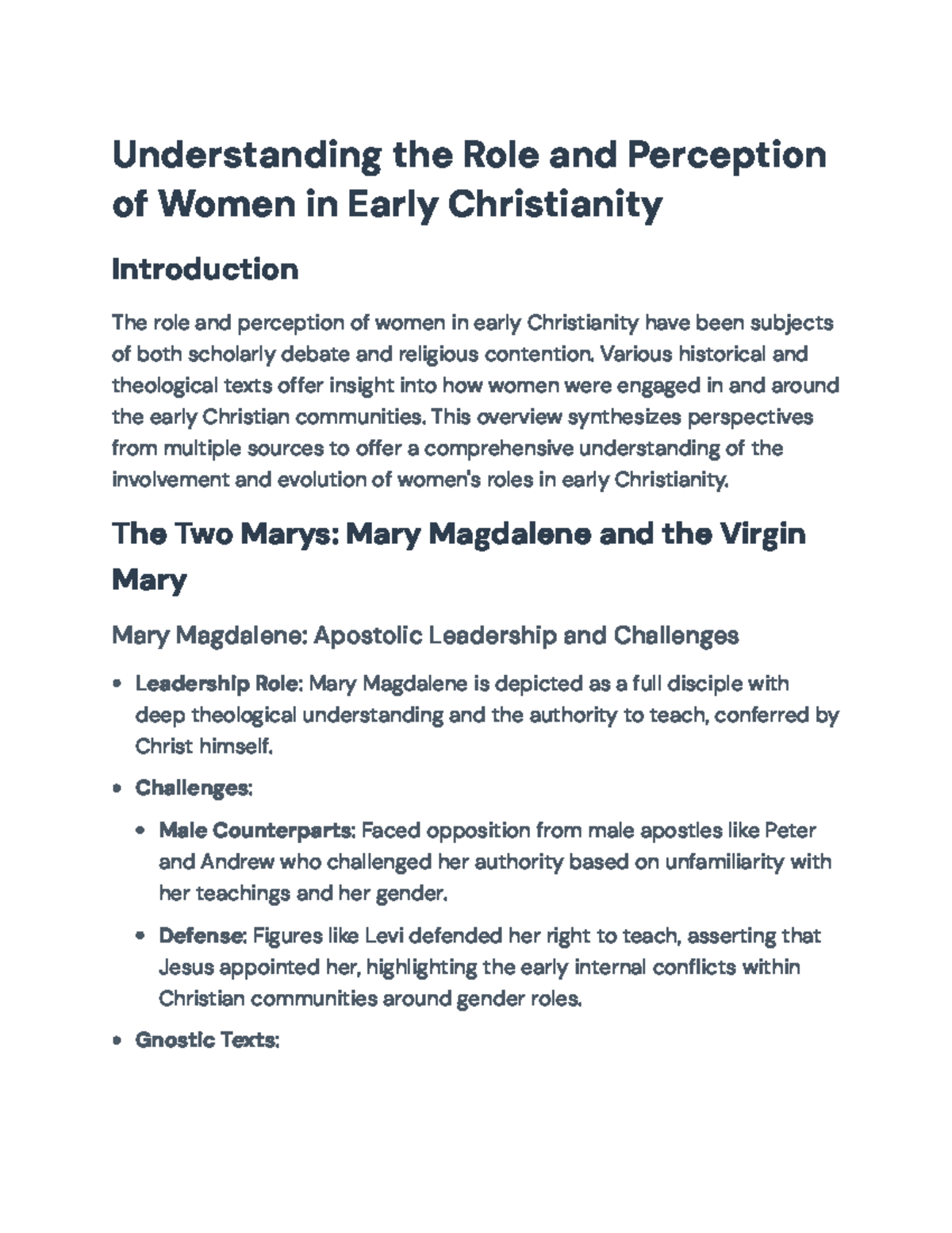 Women in Early Christianity: Roles, Challenges, and Theological Impact ...