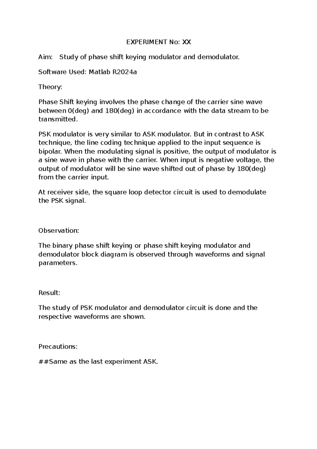 Signal System Lab Report - BEC 453 - MATLAB Experiments - Studocu