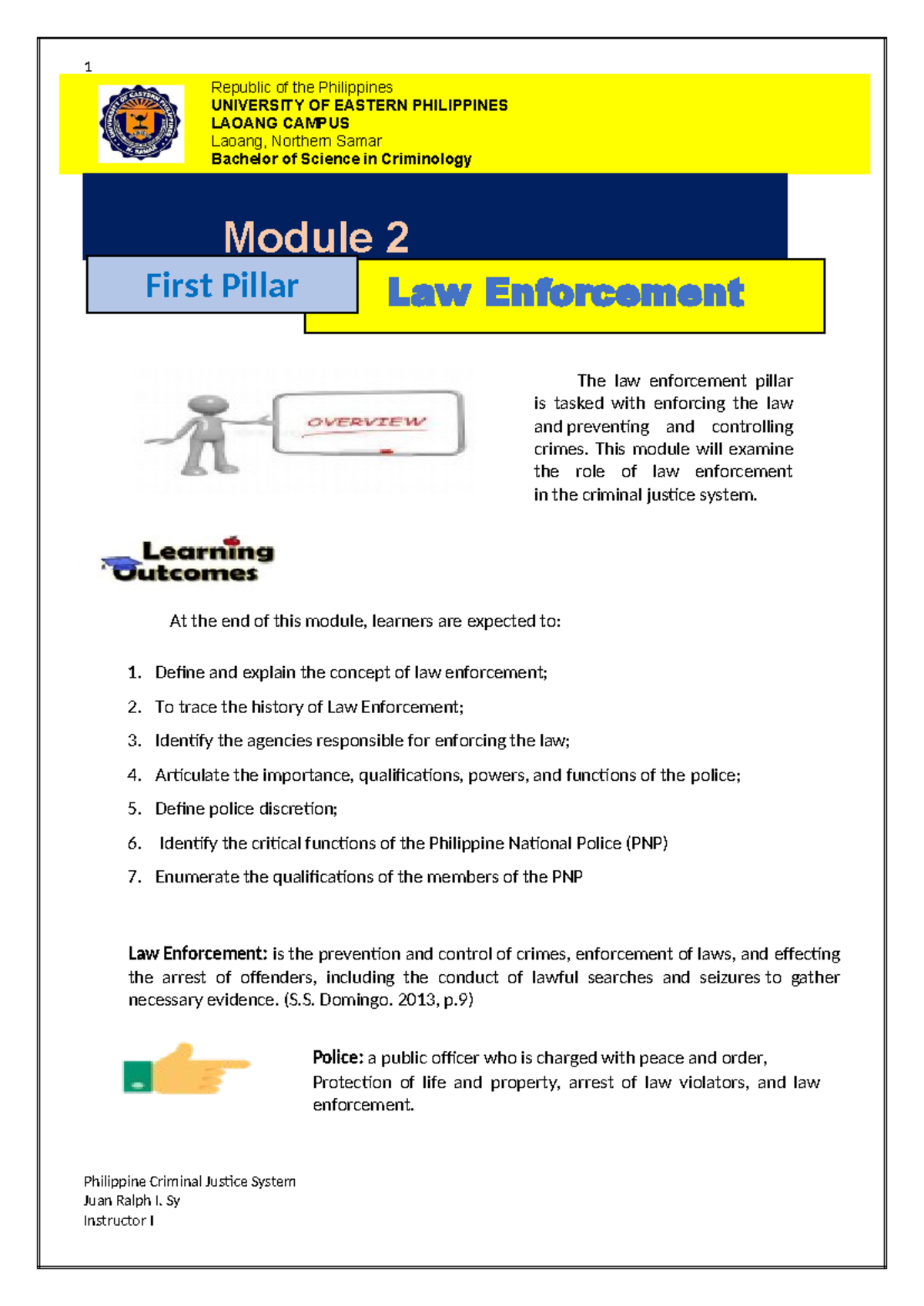 Module-2-Law-Enforcement 114716 - Module 2 Republic of the Philippines ...