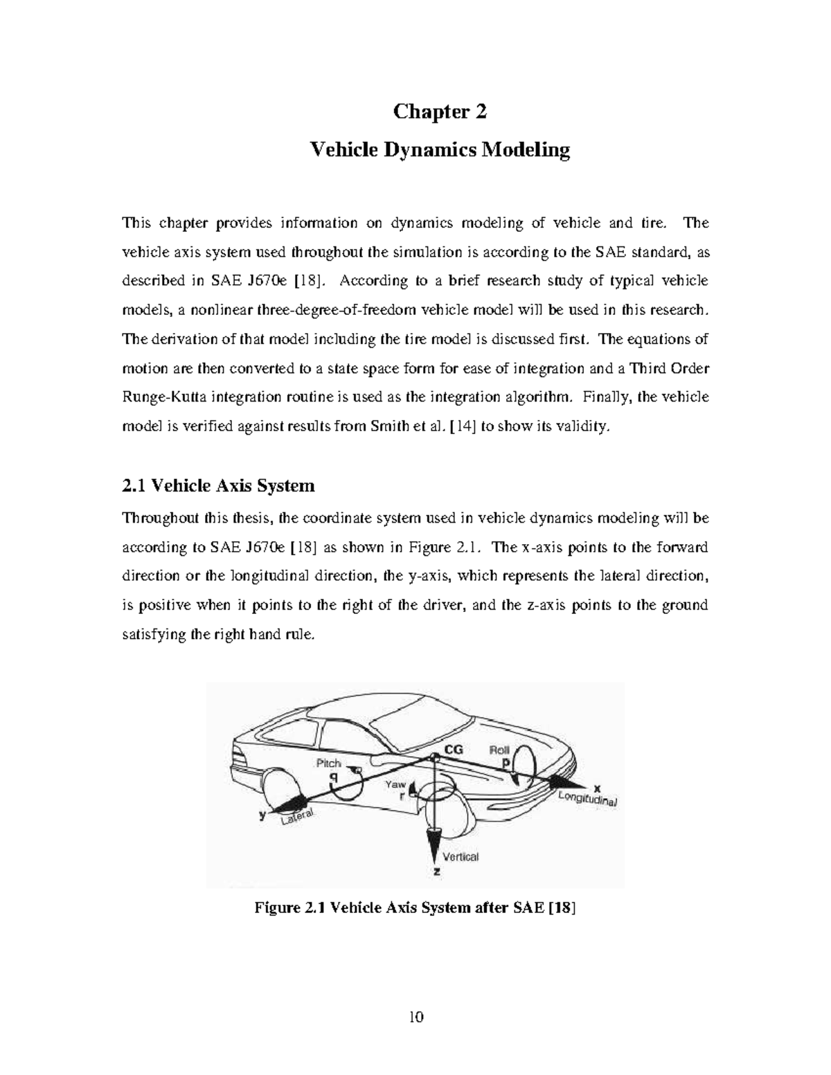 Chapter 2a Vehicle Dynamics Modeling: Nonlinear Model Derivation and ...