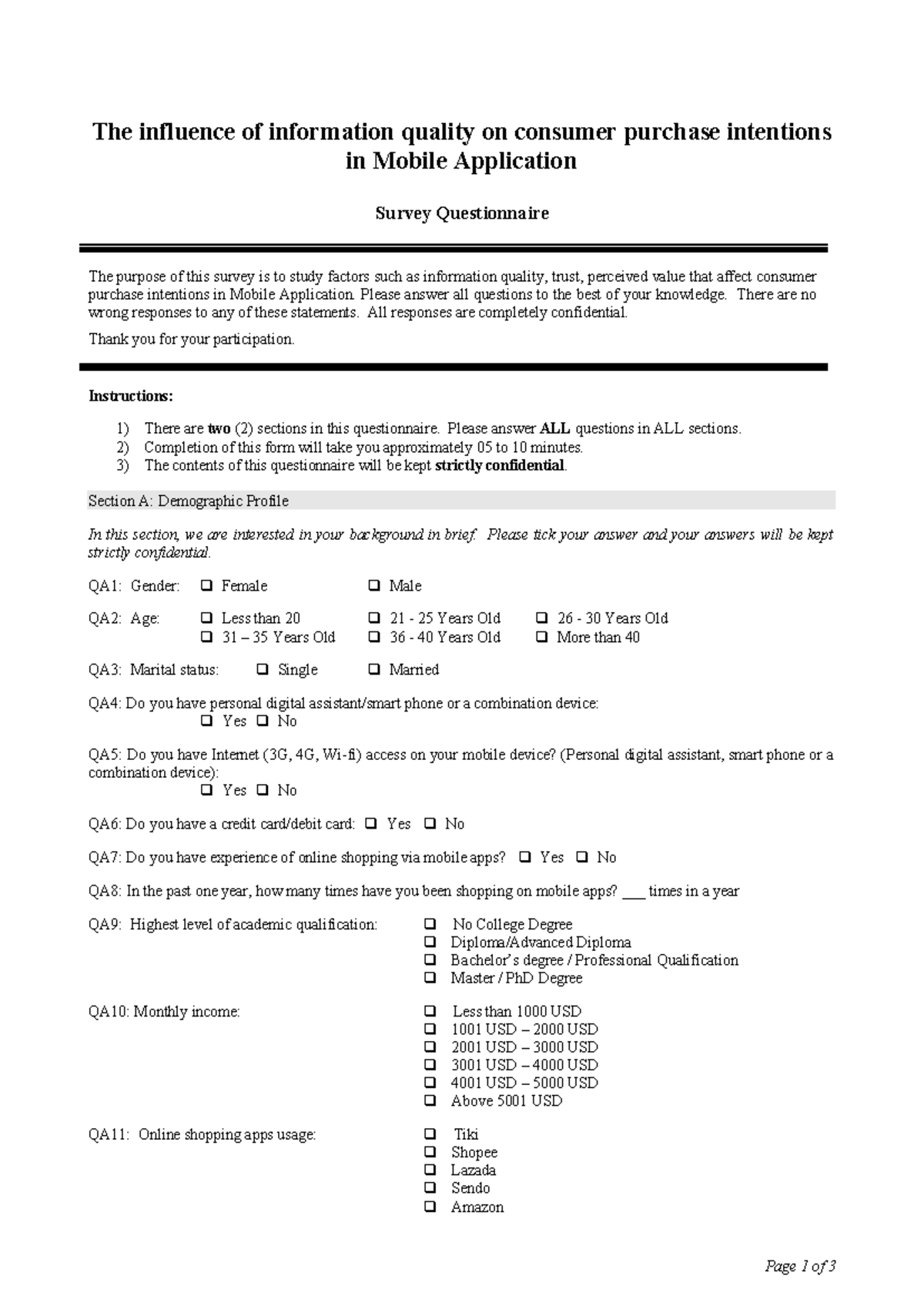 Questionnaire 1 - These docum. includes 2 subjects of faculty BA ...