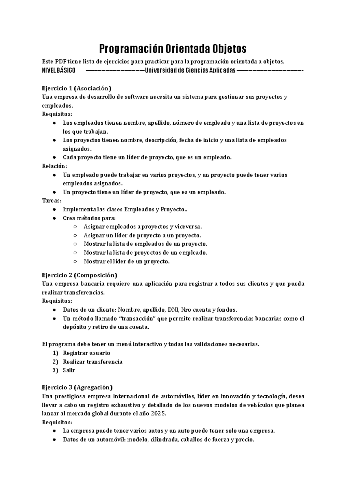Ejercicios de Programación Orientada a Objetos en Python - NIVEL BÁSICO ...