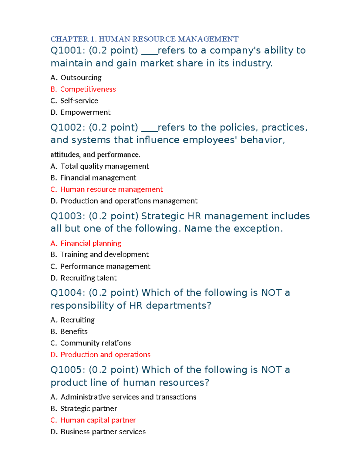 PSU HRM 301: Chapter 1-6 Study Guide on Human Resource Management - Studocu
