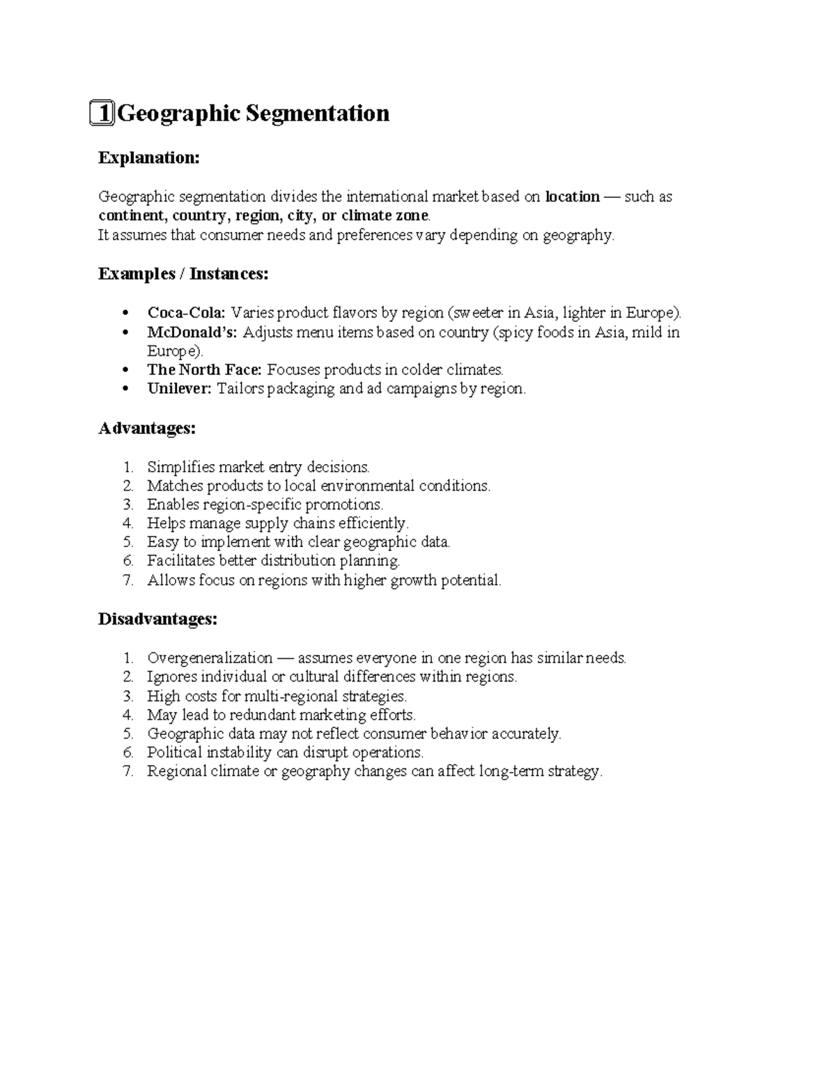 Geographic Segmentation Analysis: Market Strategies & Impacts - Studocu