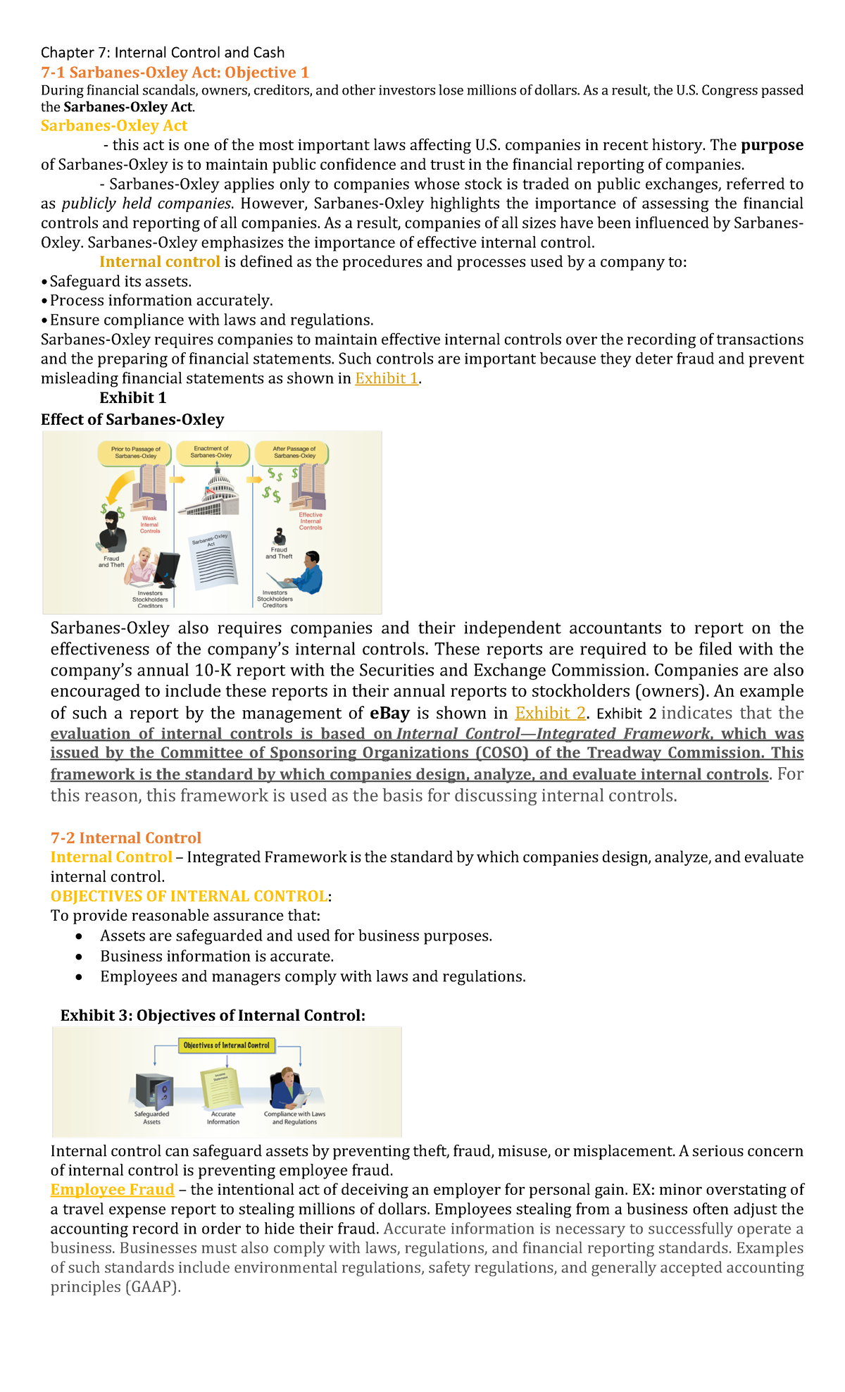 Chapter 7-Internal Control and Cash - Chapter 7: Internal Control and ...