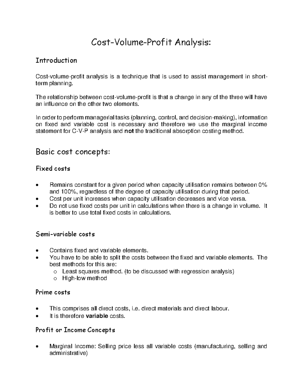 Cost Volume Profit Analysis: Techniques for Managerial Decision-Making ...