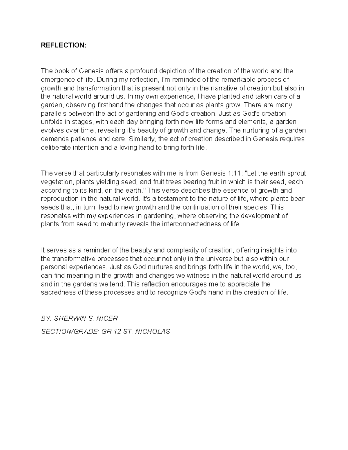 Reflection Christology - REFLECTION: The book of Genesis offers a ...