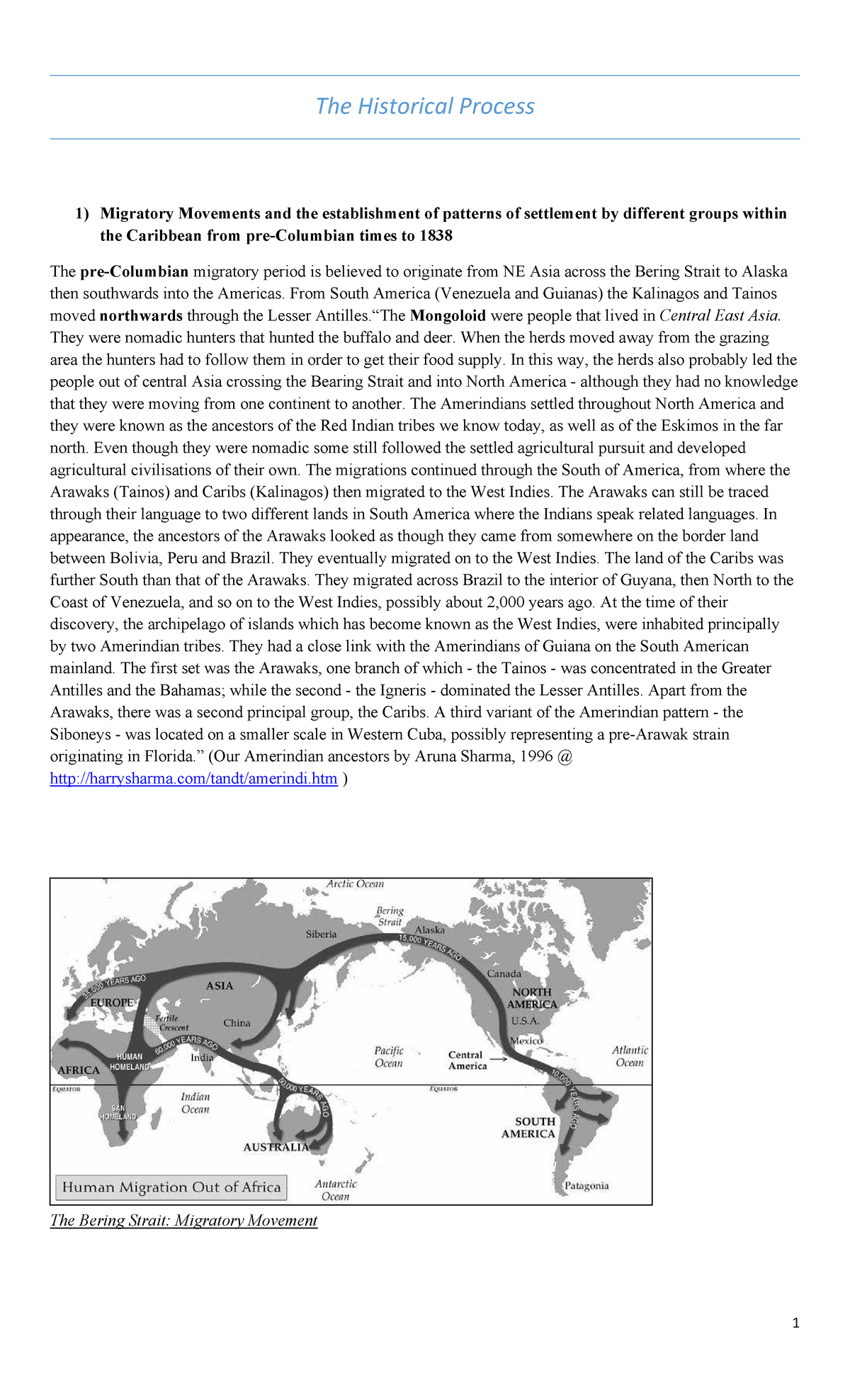 The Historical Process: Migratory Movements & Settlement Patterns in ...