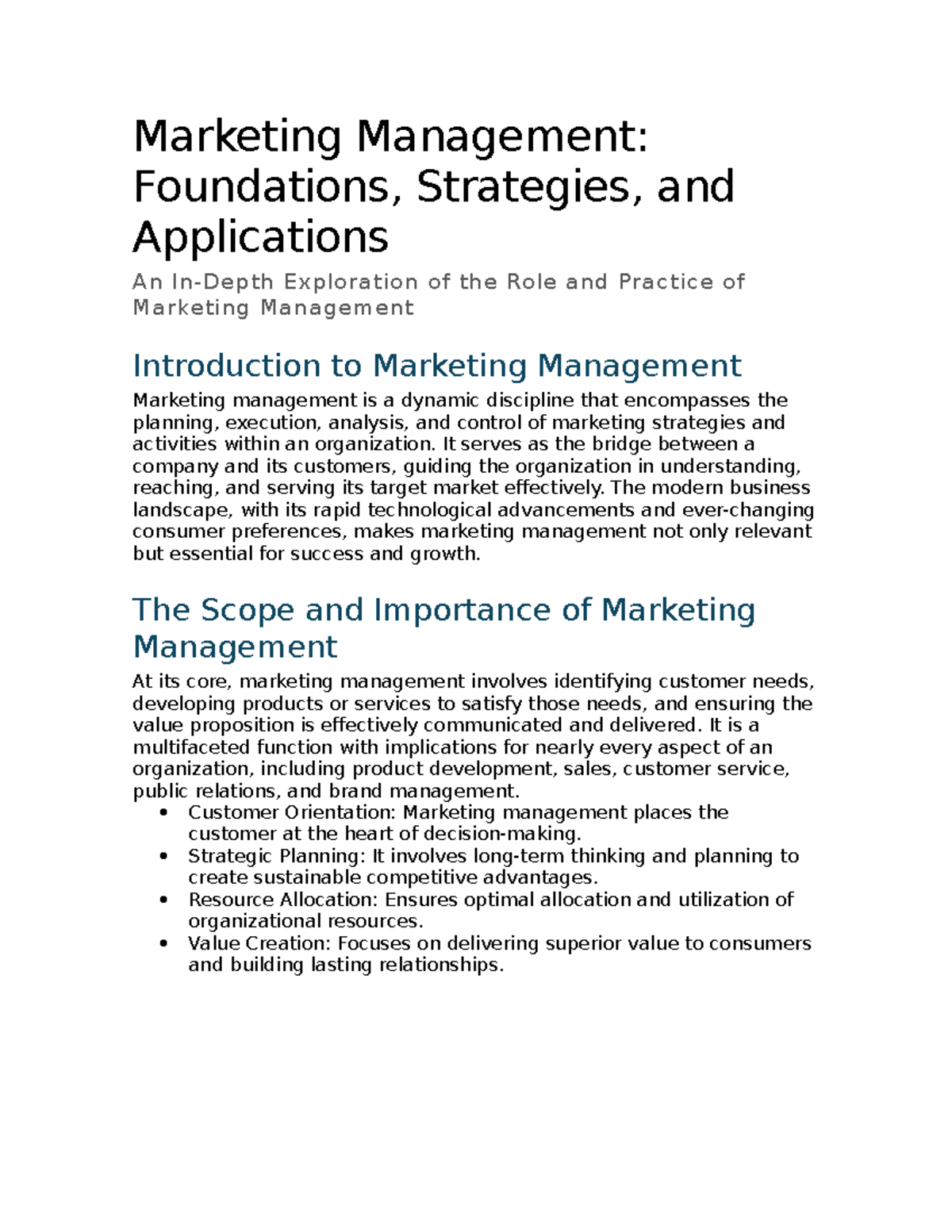 Marketing Management 222: Strategies, Concepts, and Trends - Studocu