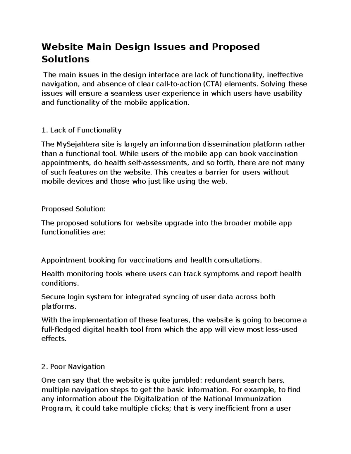 Design issues with solution Group 6 - Website Main Design Issues and ...