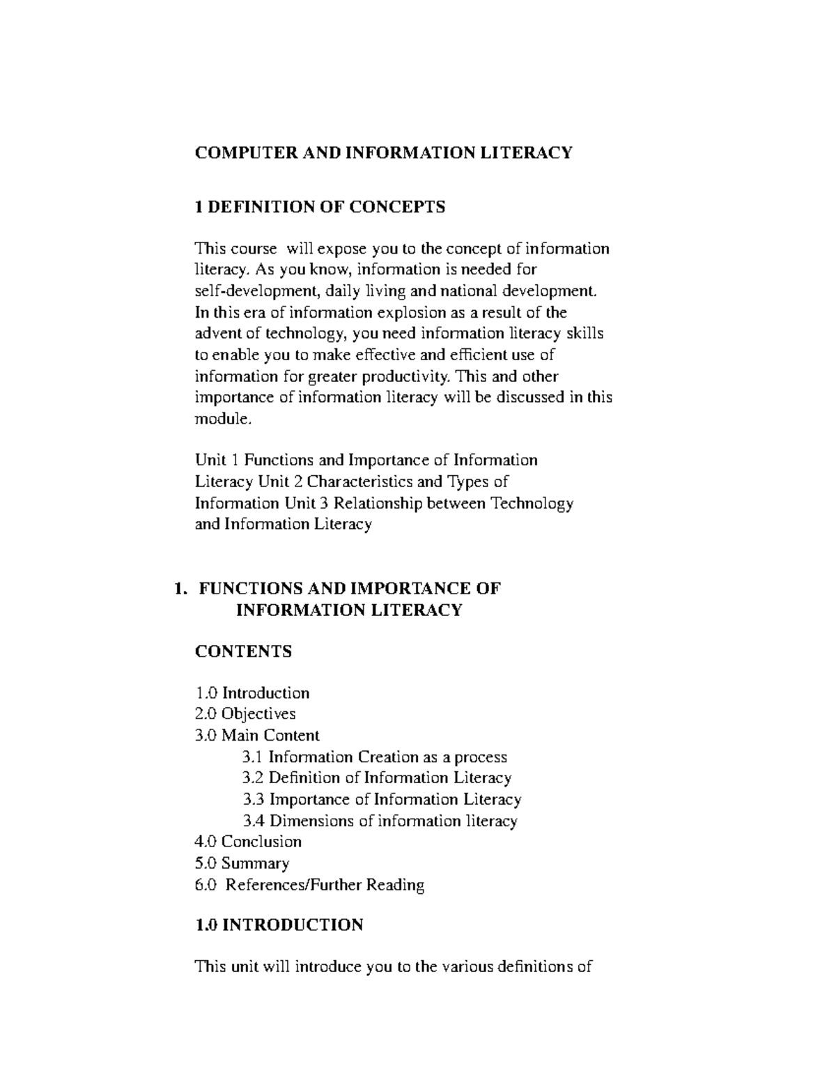 Final Exam Study Notes for XYZ101: Information Literacy Concepts - Studocu