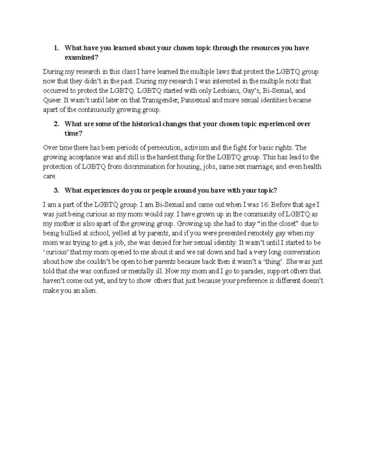 Hist 217 Discussion 06 - completed - What have you learned about your ...