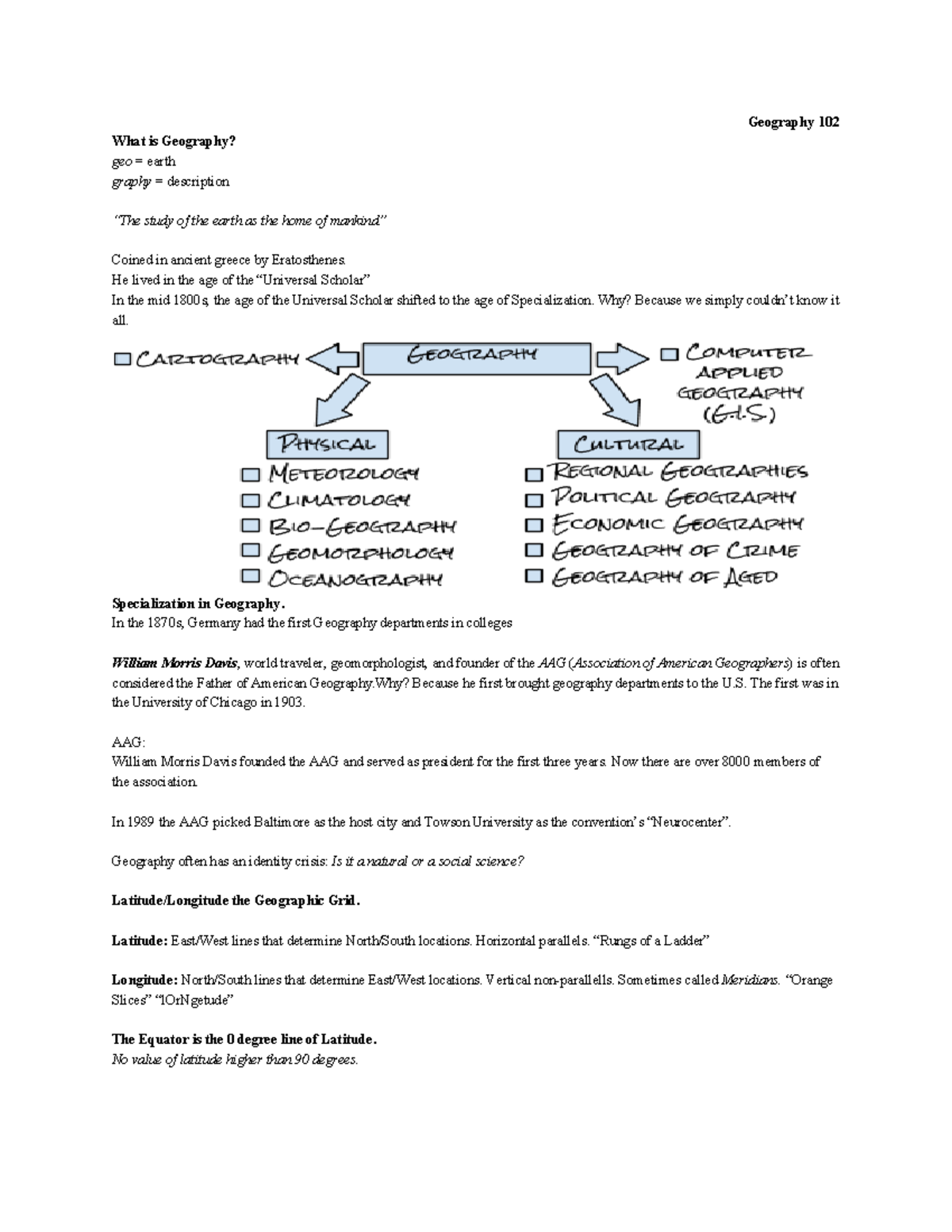 Geog102 Final Exam Study Notes: Key Concepts in Geography - Studocu