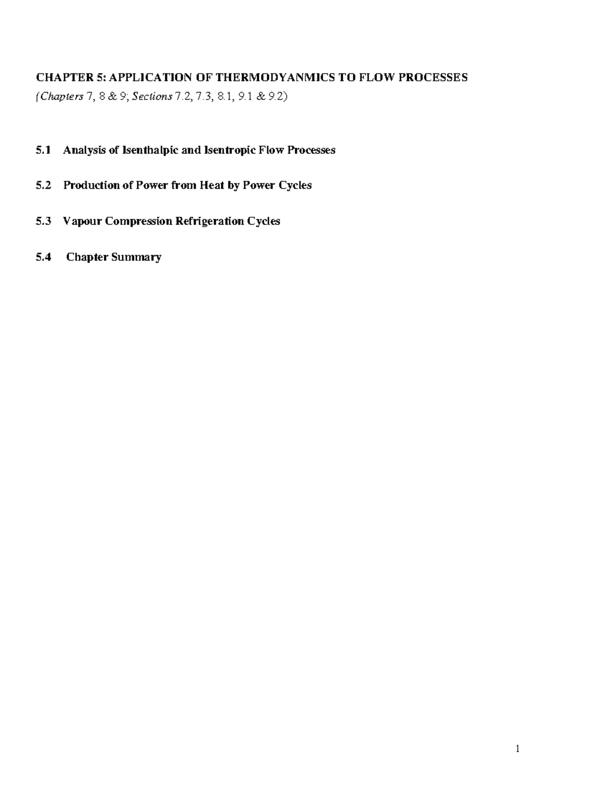 Chapter 5 - Thermodynamics Flow Processes Lecture Notes (ENGG 101 ...