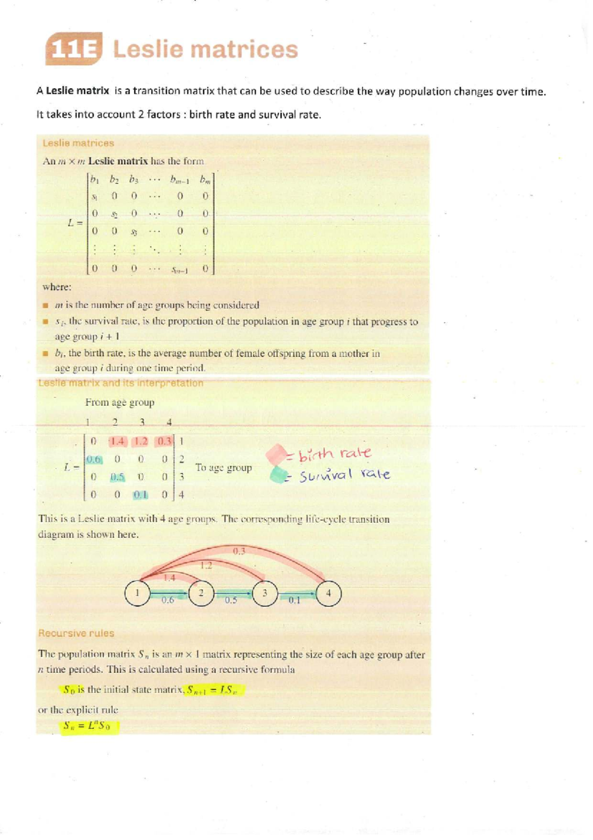 11E Leslie Matrices: Understanding Population Dynamics and Transition ...