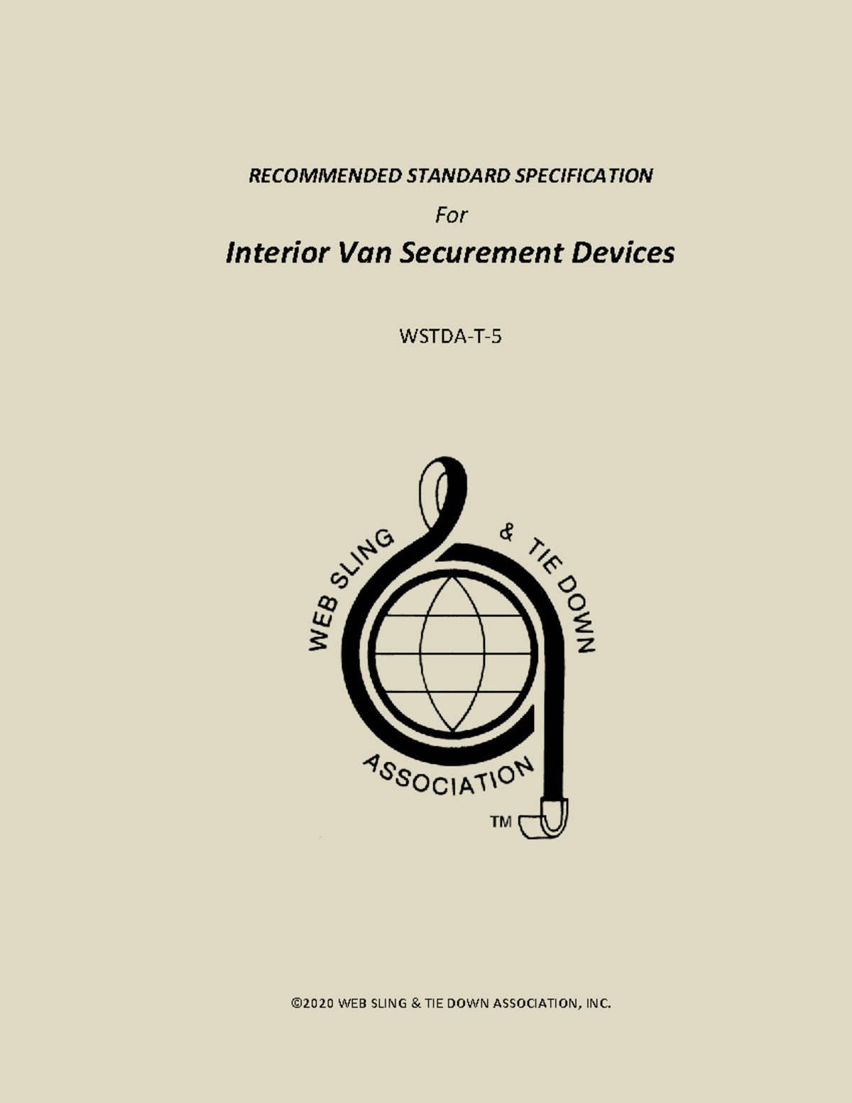 WSTDA T-5: Recommended Standards for Interior Van Securement Devices ...