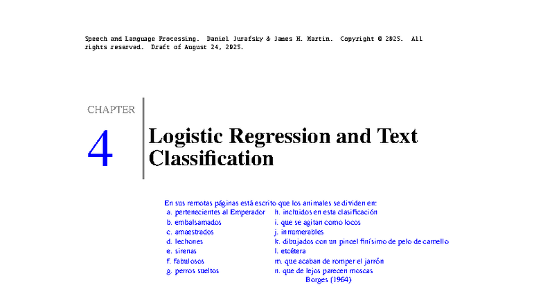 Logistic Regression and Text Classification - Chapter 4 (CS 101) - Studocu