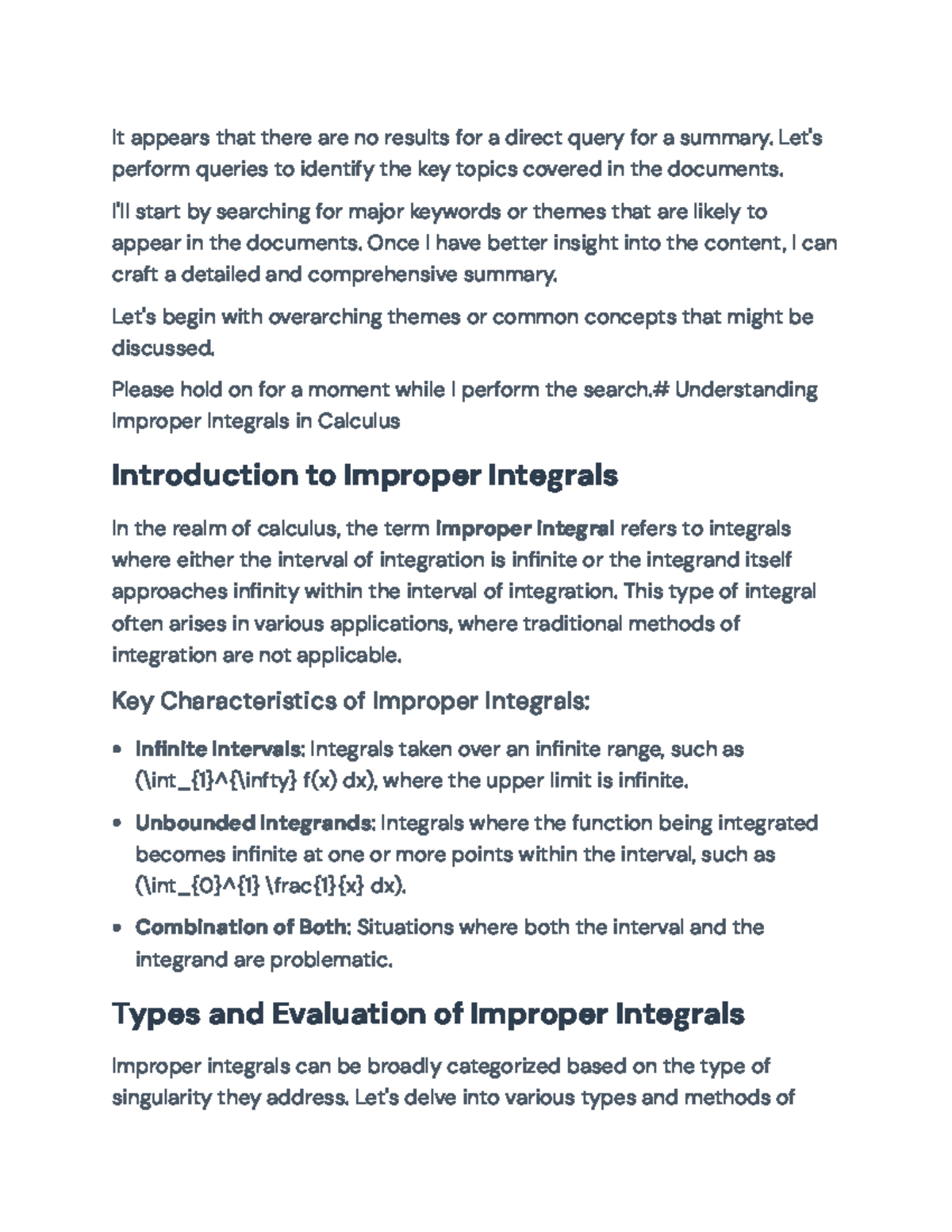 Understanding Improper Integrals in Calculus: Evaluation & Applications ...