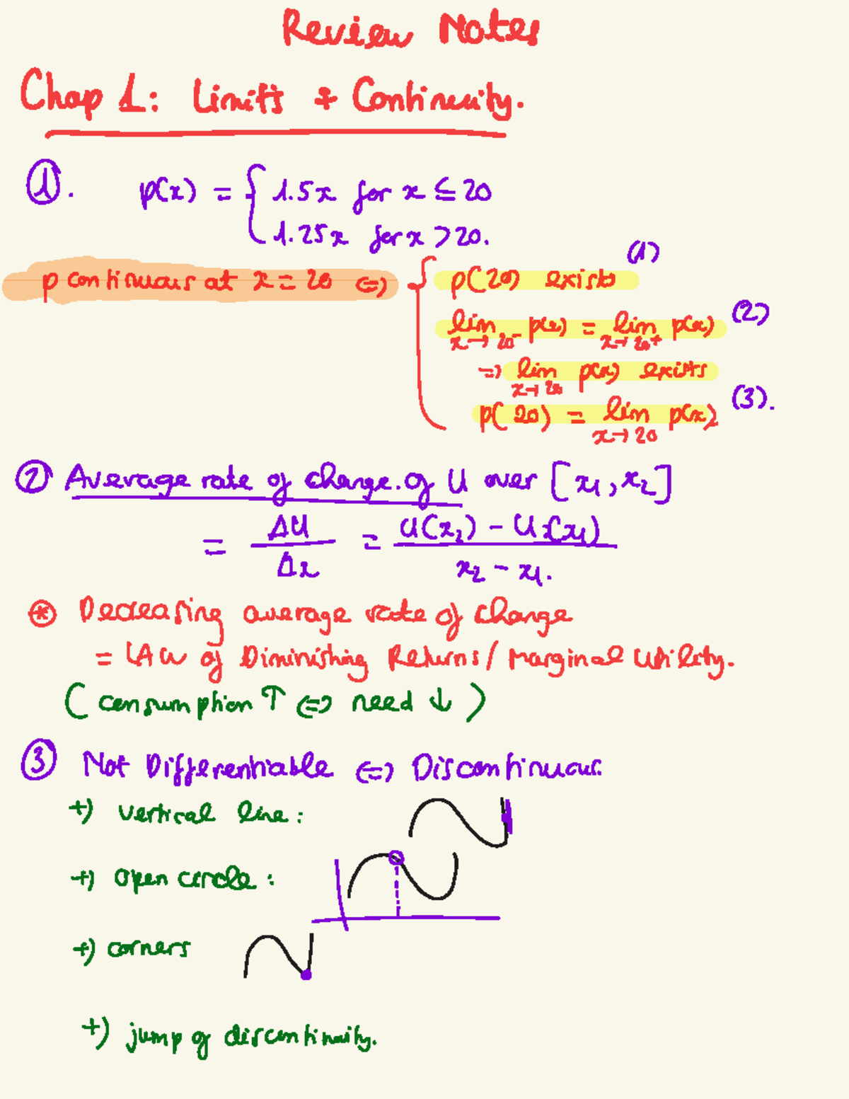 Review Notes on Limits and Continuity - Chapter 1 (TCCNKT) - Studocu