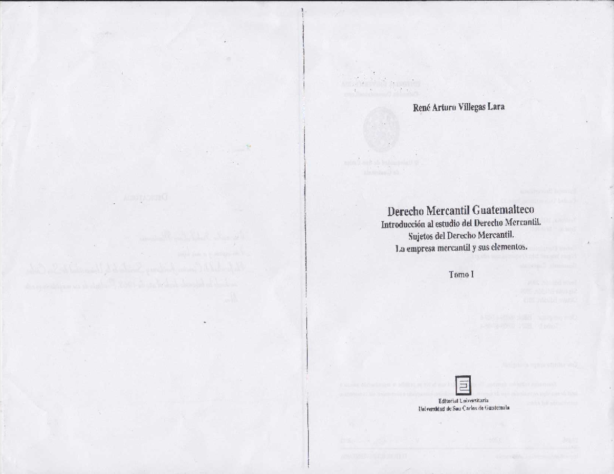 Derecho mercantil tomo 1 - René Arturo Villegas Lara Derecho Mercantil