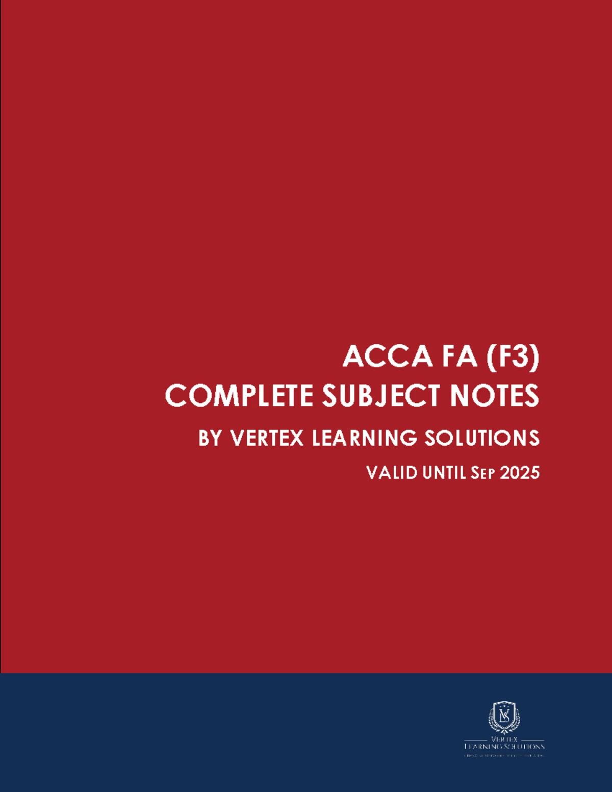ACCA FA (F3) Comprehensive Study Notes for 2022 Exams - Studocu