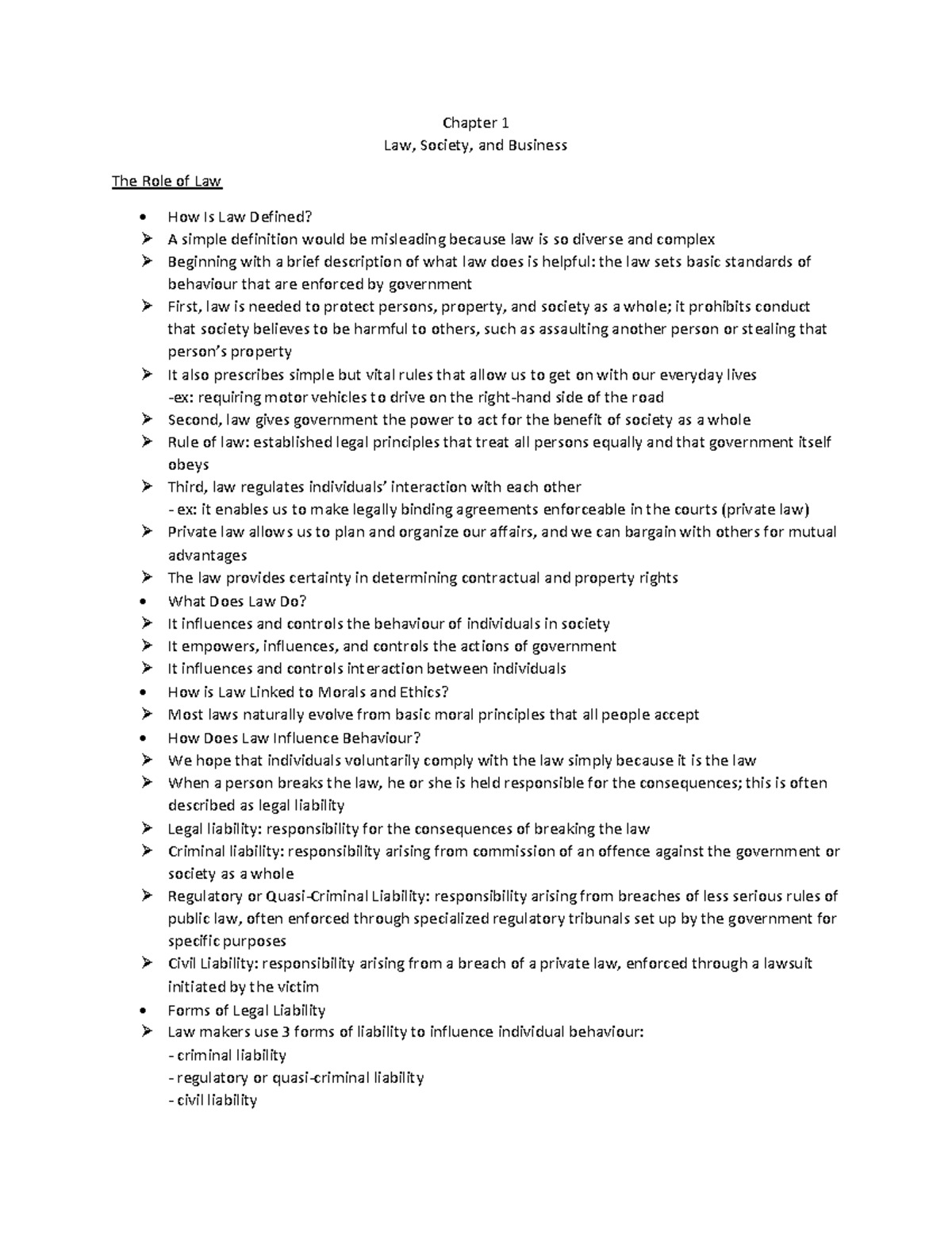 Business Law Chapters 1 & 2: Key Concepts and Legal Principles - Studocu