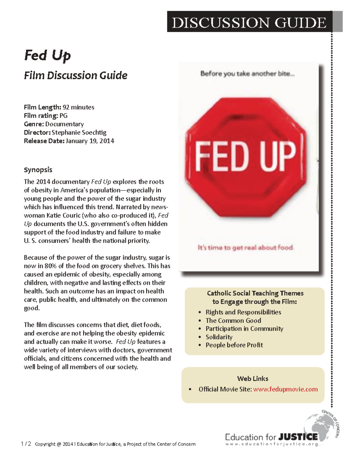 Fed Up Film Discussion Guide (Documentary) - Studocu