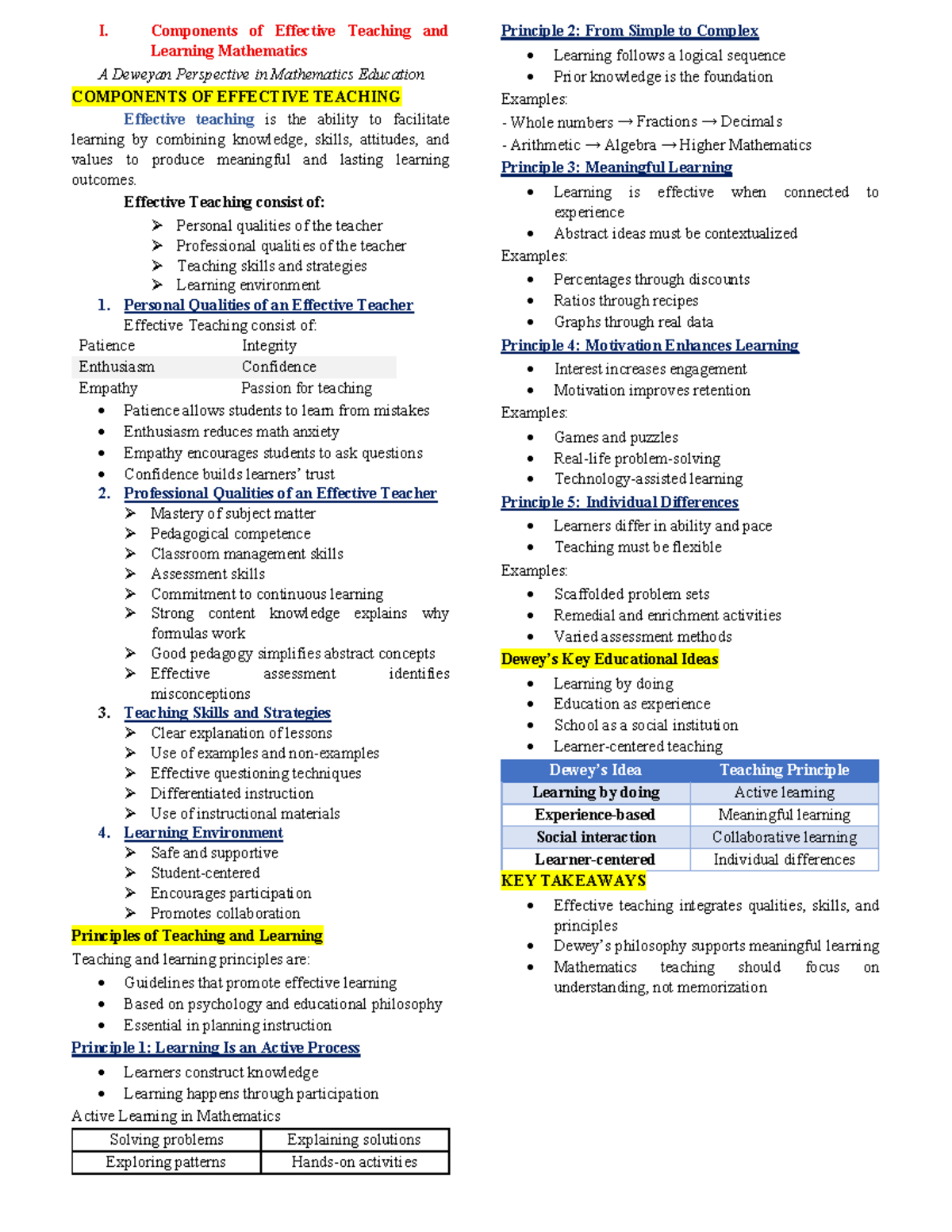 MATH63: Principles and Strategies for Effective Math Teaching - Studocu