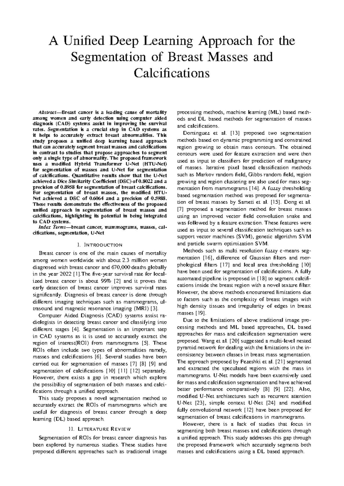 A Unified Deep Learning Framework for Breast Masses & Calcifications ...
