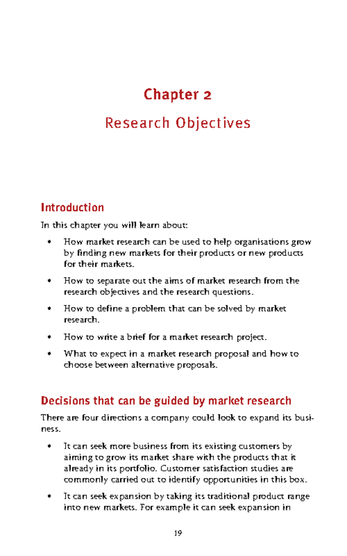 Market Research Chapter 2: Objectives and Strategies for Growth - Studocu