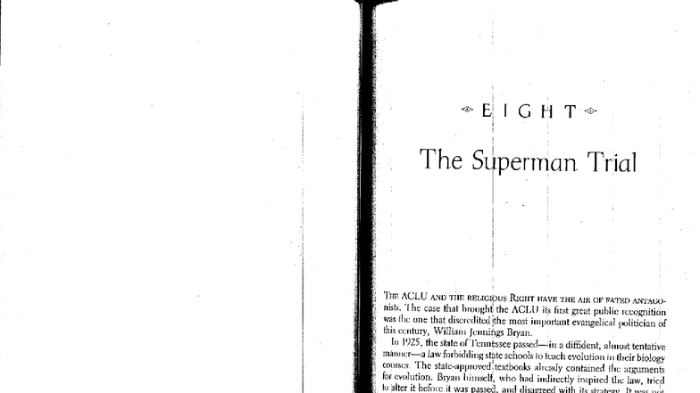 ACLU vs. Bryan: The Scopes Trial and Its Legacy in American Law ...