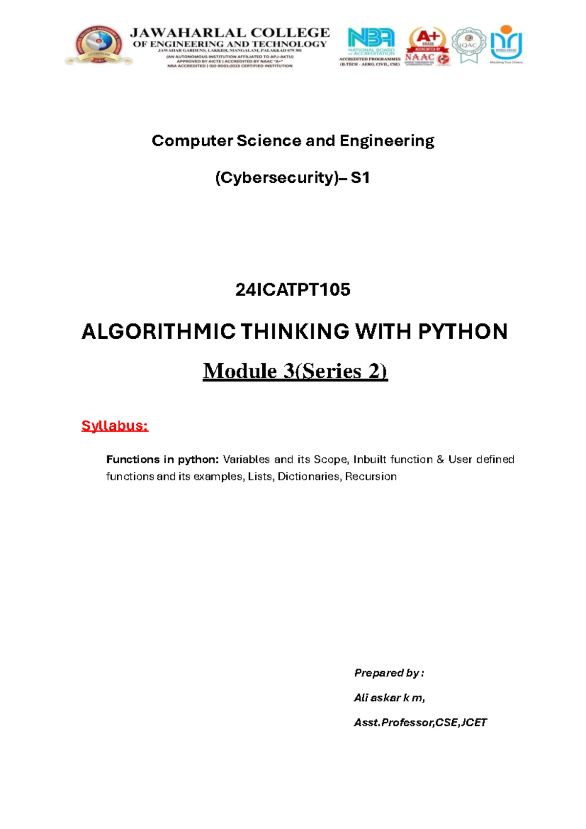 Algorithmic Thinking with Python - File Handling Techniques (Module 5 ...