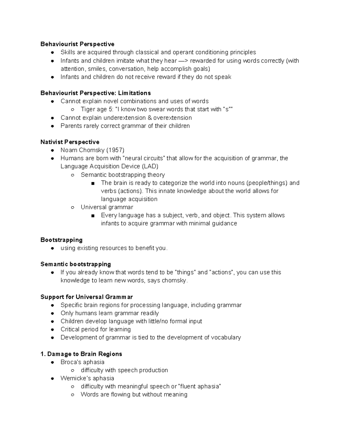 Language Acquisition Perspectives: Behaviourist, Nativist & Cognitive ...