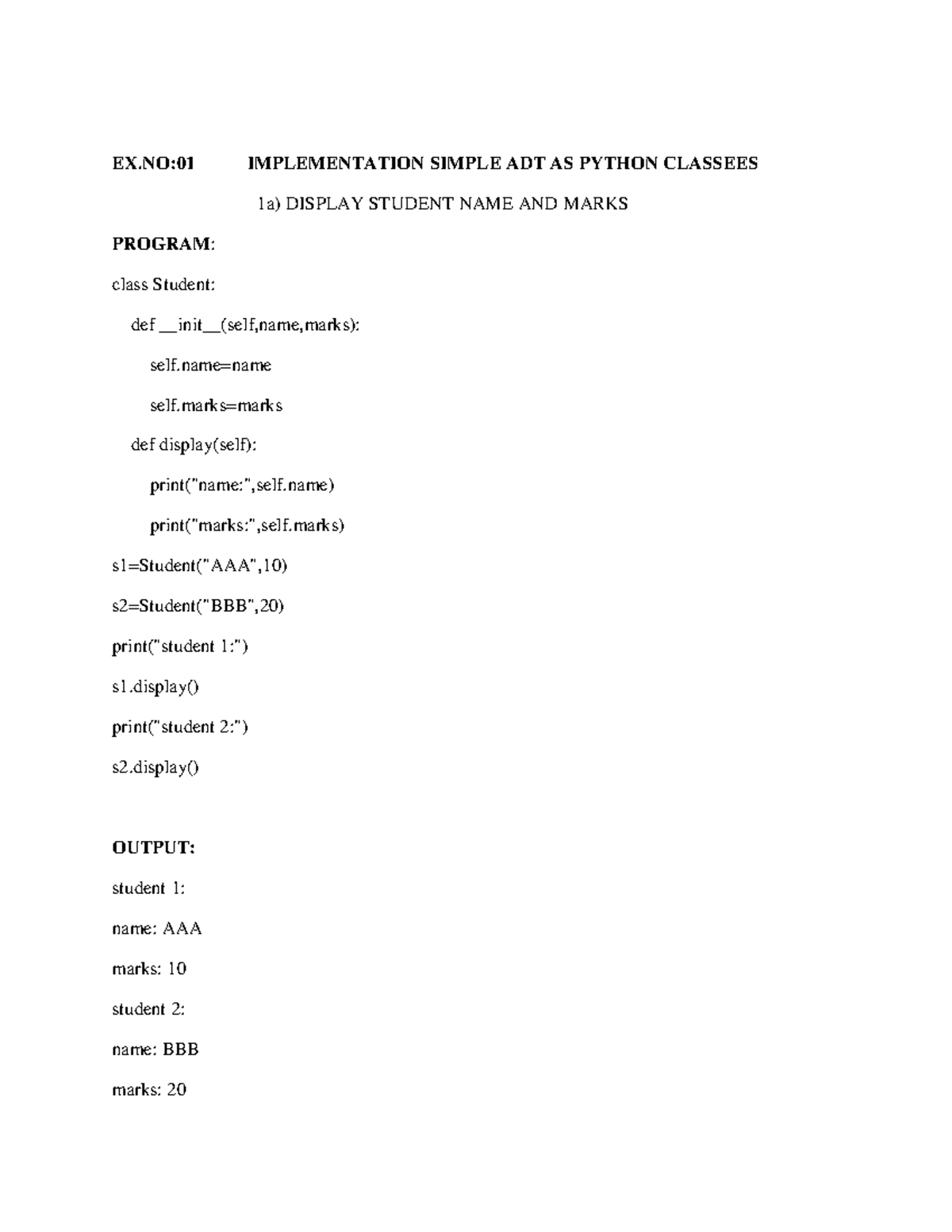 DSA LAB FULL Programs - EX:01 IMPLEMENTATION SIMPLE ADT AS PYTHON ...