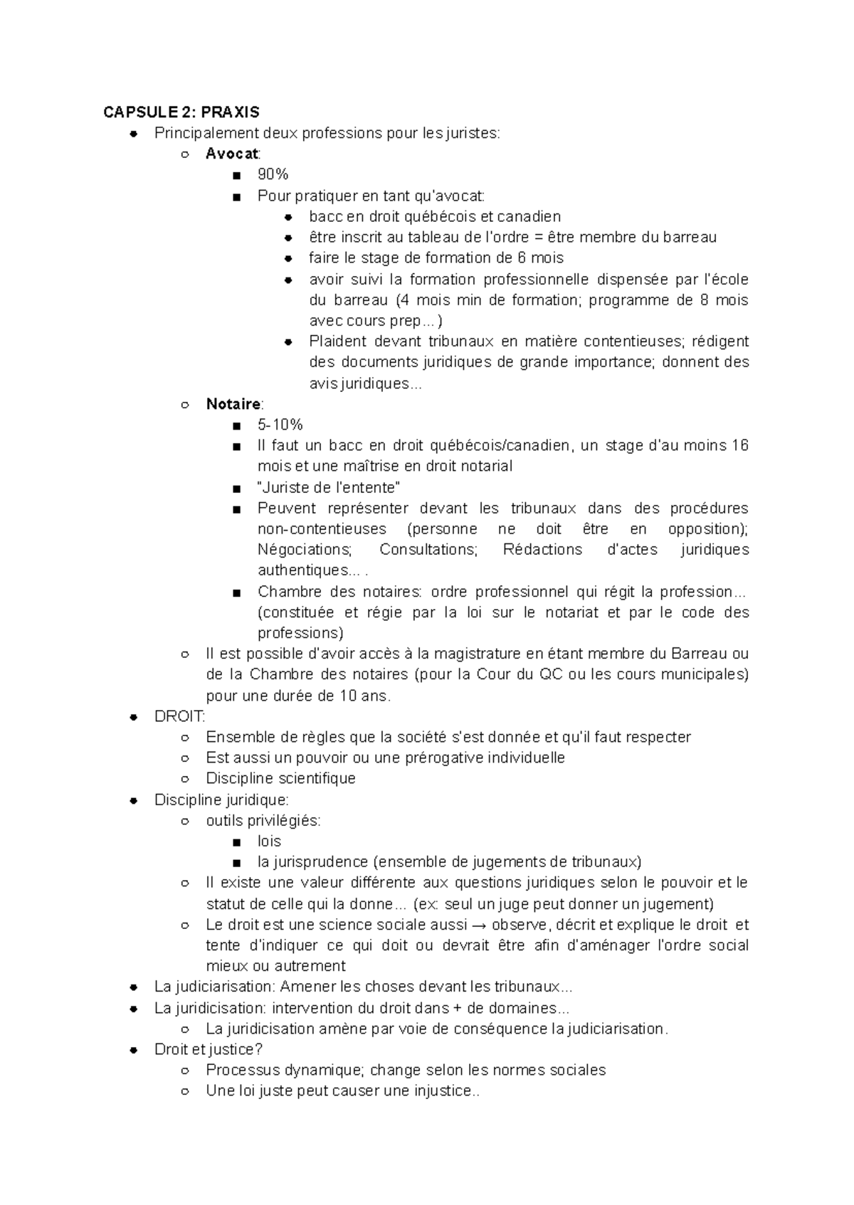 Notes de cours - Introduction au droit (DROIT101) - Studocu