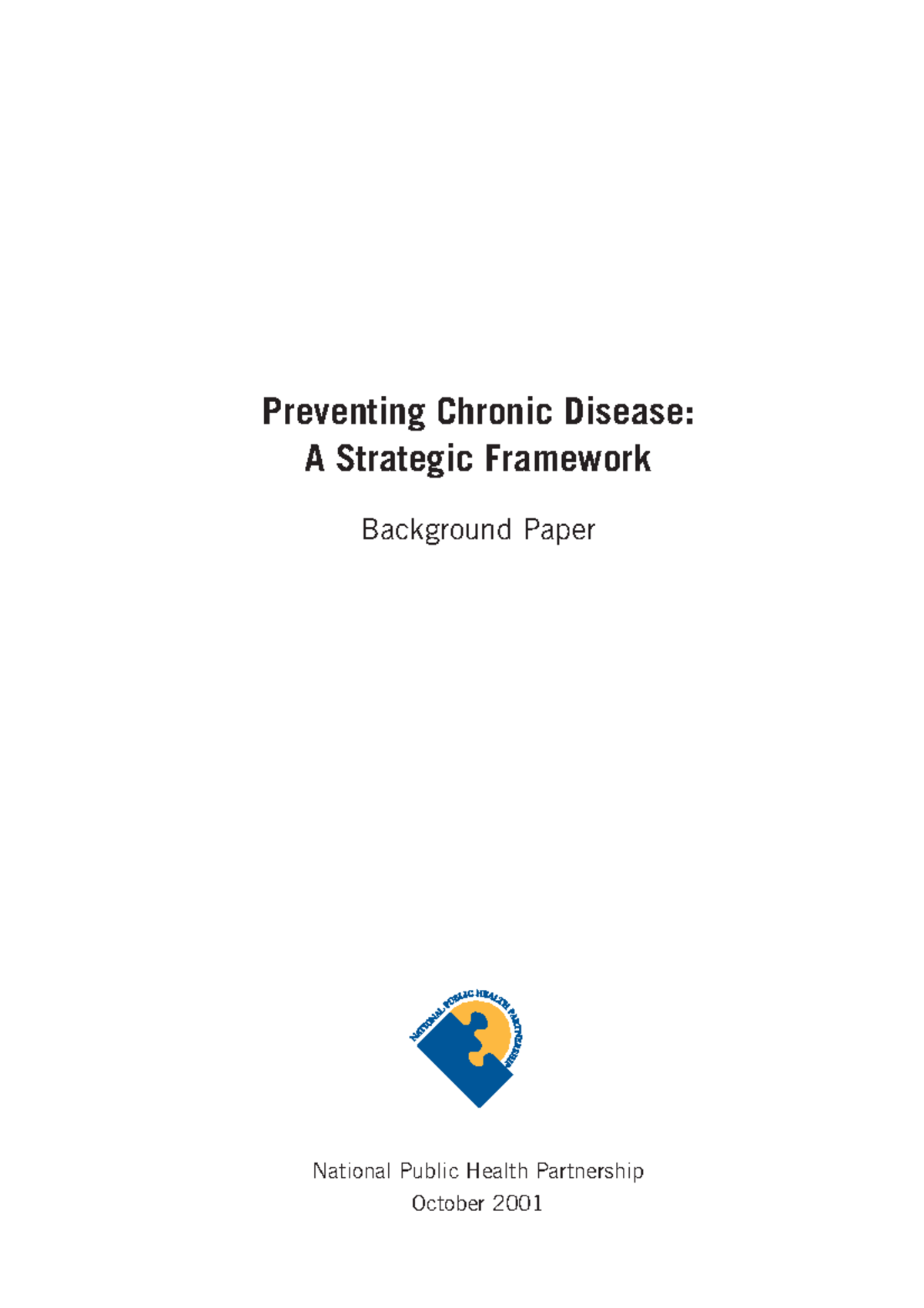 Preventing Chronic Disease - Further copies: Contact the National ...