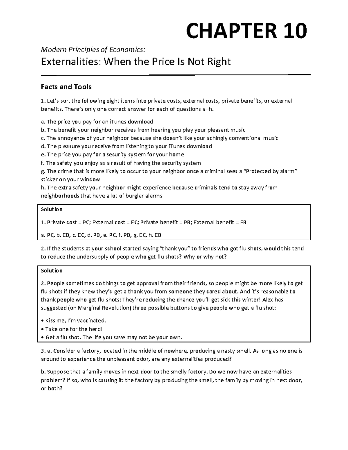 Chapter 10 Solutions: Understanding Externalities in Economics - Studocu