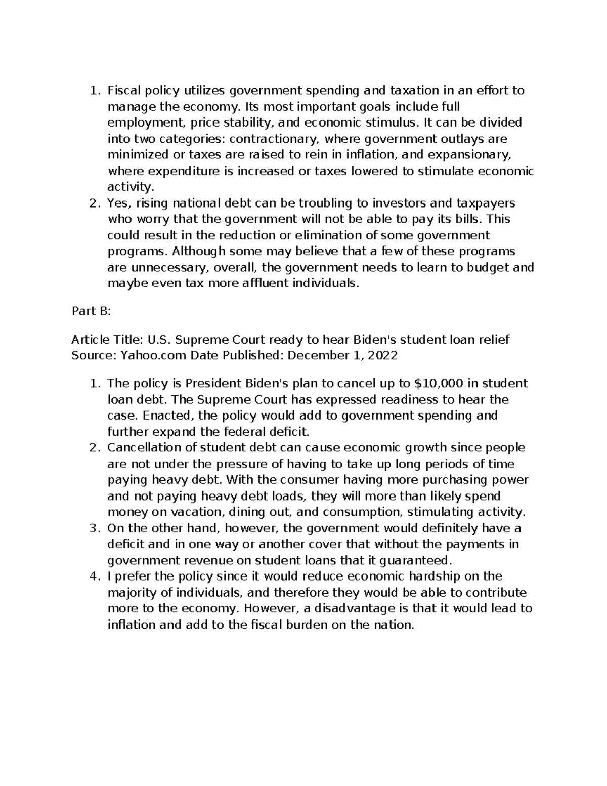 Fiscal Policy & Student Loan Relief: Economic Impacts & Challenges (3 ...