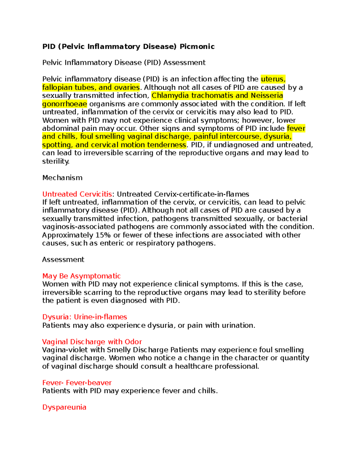 Pelvic Inflamatory Disease - Although not all cases of PID are caused ...