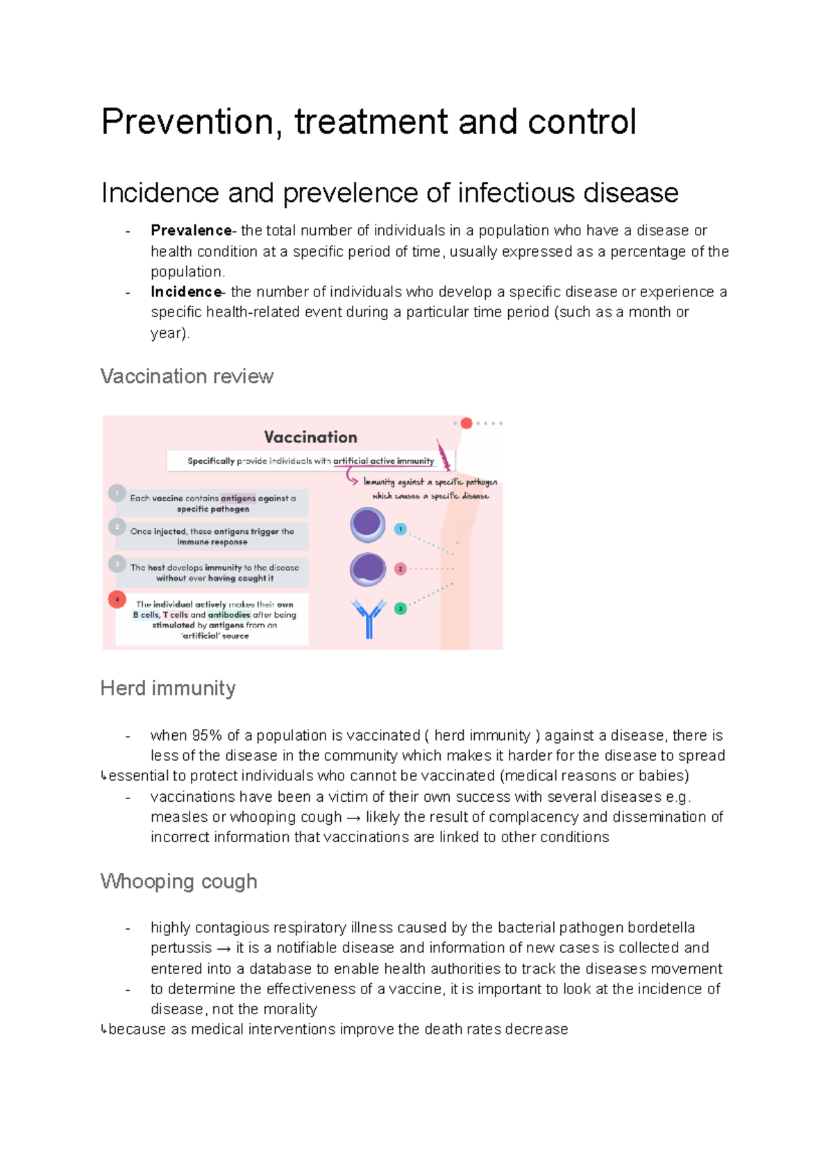 YR 12 BIO Module 7 Section 4: Infectious Disease Control Notes - Studocu