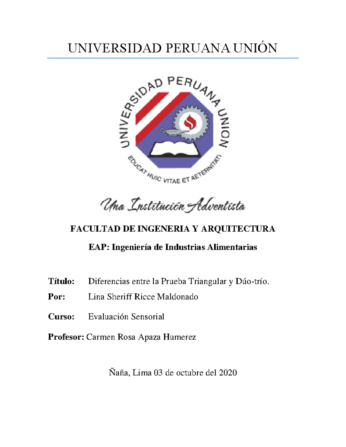 Prueba triangular y Dúo-trio - Por: Lina Sheriff Ricce Maldonado Curso ...