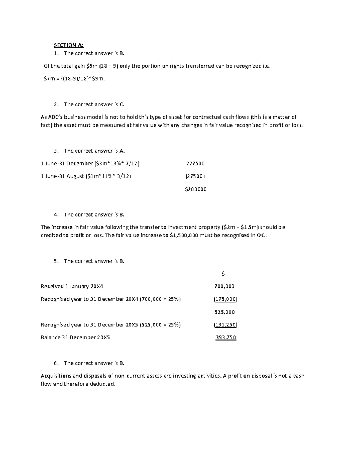 F7 MOCK Exam Answers and Solutions - Financial Statements Analysis ...