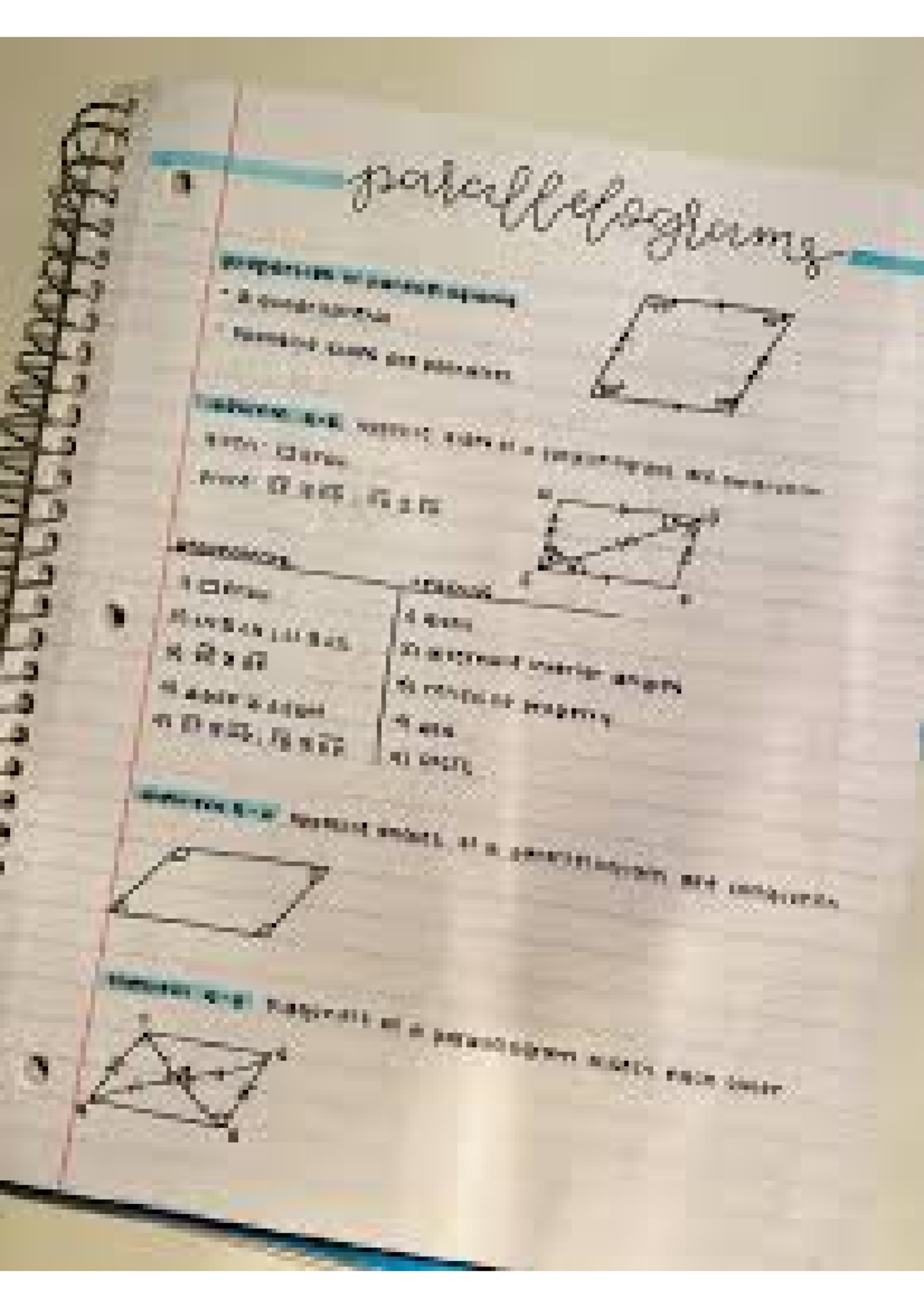 Math 2 - Parallelograms Notes H 414 - Studocu