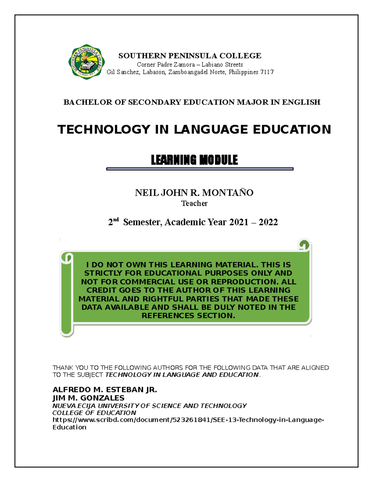 TTL 2 Final Exam 2222222 - Technology in Language Education Overview ...