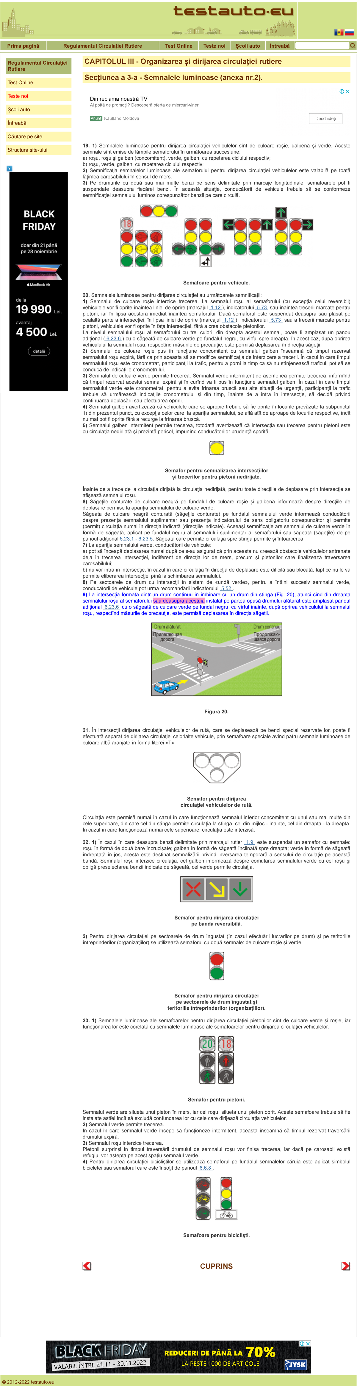 Regulamentul Circulației Rutiere - Semnalele Luminoase (Anexa nr. 2 ...