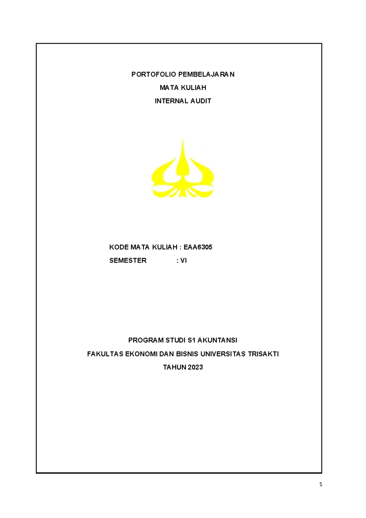 Rencana Pembelajaran Semester (RPS) dan Portofolio Internal Audit ...