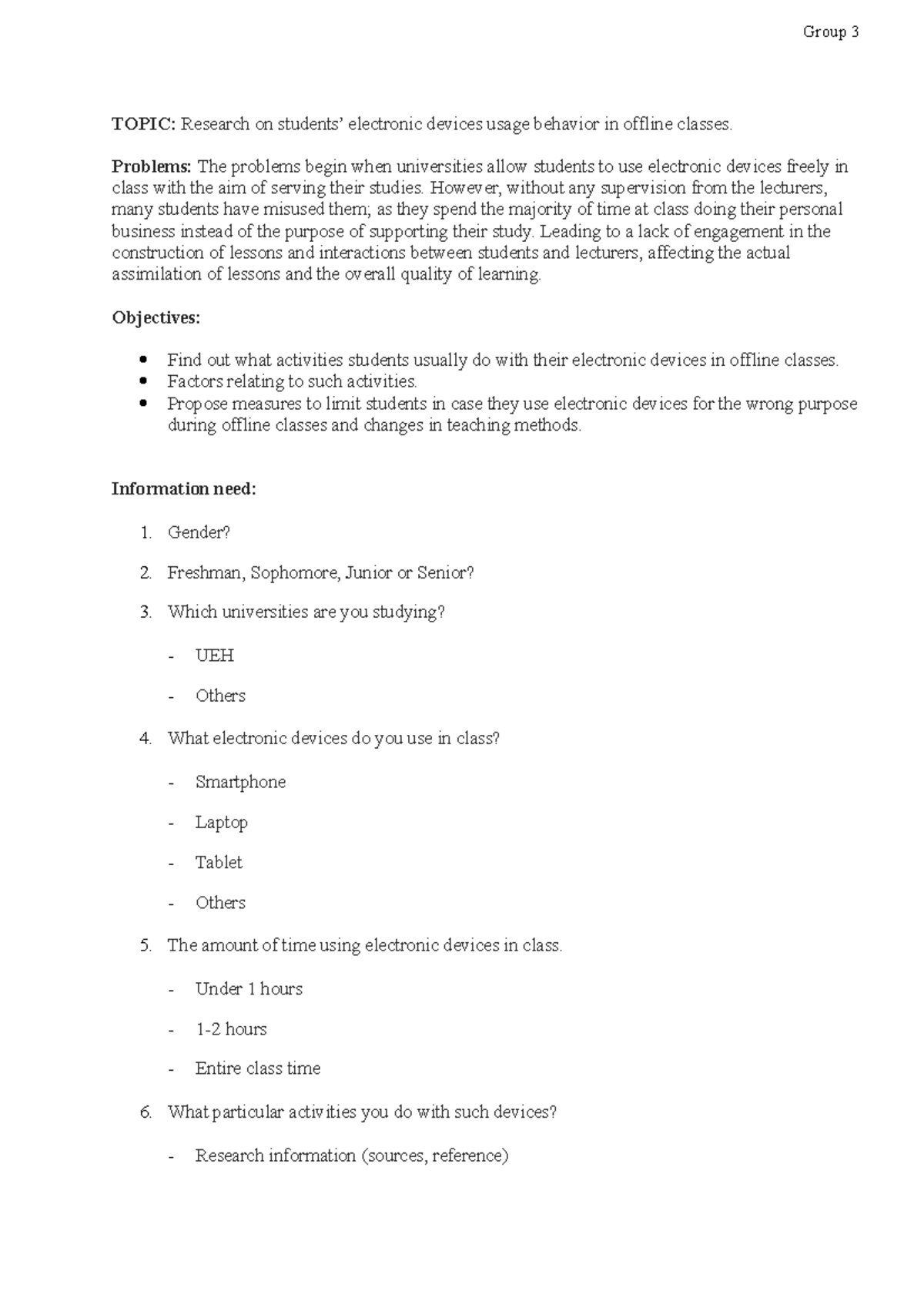 Topic 4: Research on Student Device Usage in Offline Classes - Studocu