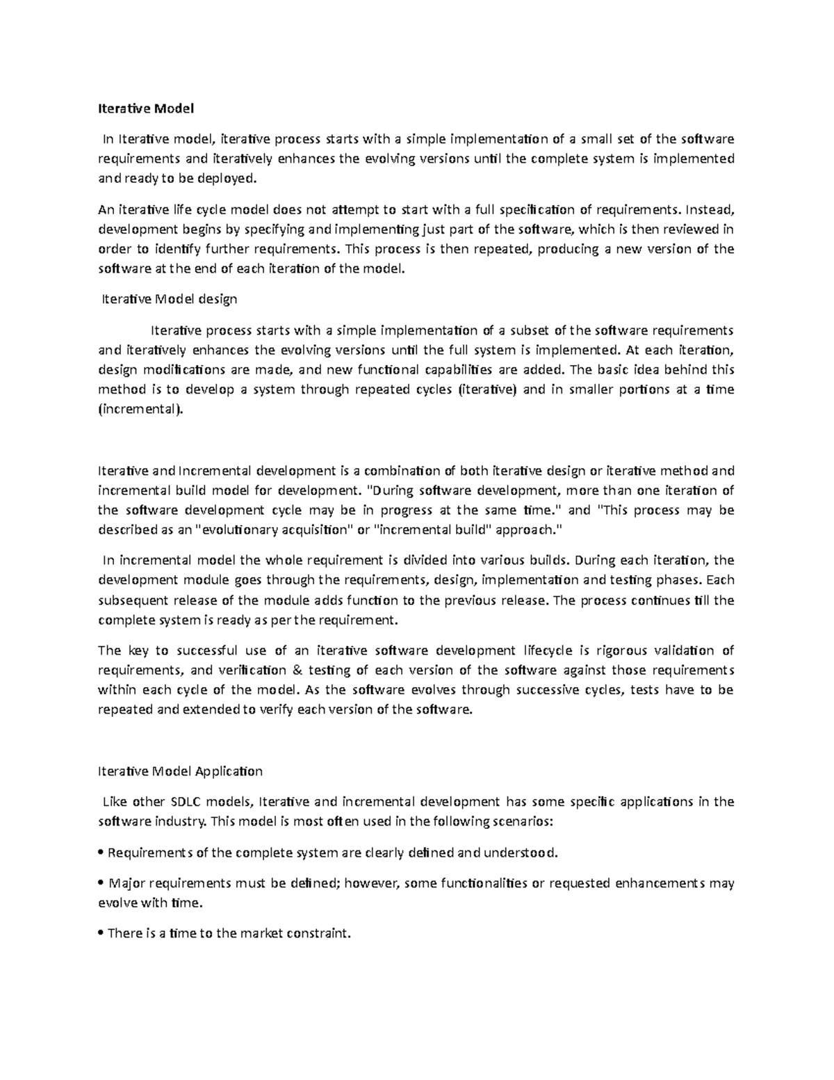 Chapter 3: Iterative Model in Software Development Lifecycle - Studocu