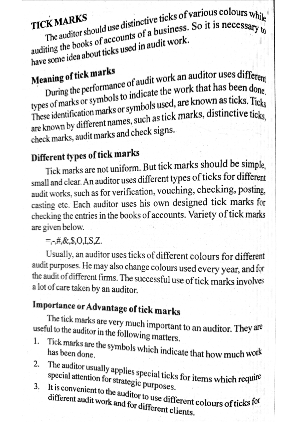 Auditing Tick Marks Guide for Effective Financial Analysis - Studocu