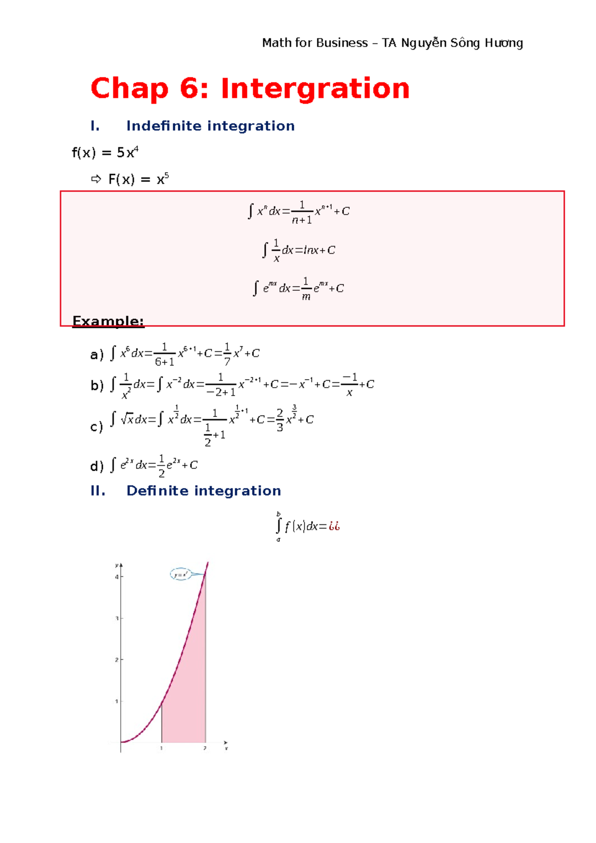 Review M4B Chapters 6 & 7: Integration & Matrix Methods - Studocu